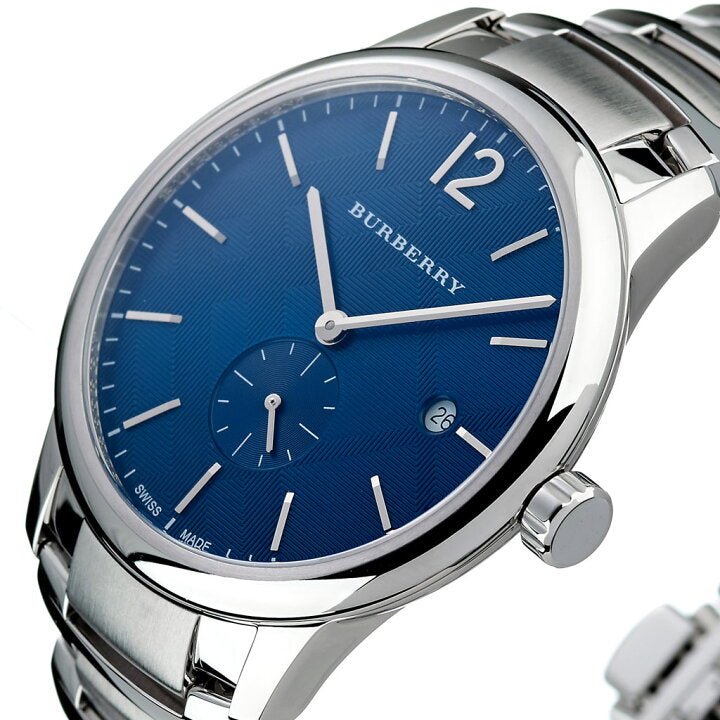 Shop Burberry The Classic Blue Dial Silver Steel Strap Watch for Men - BU10007 in USA