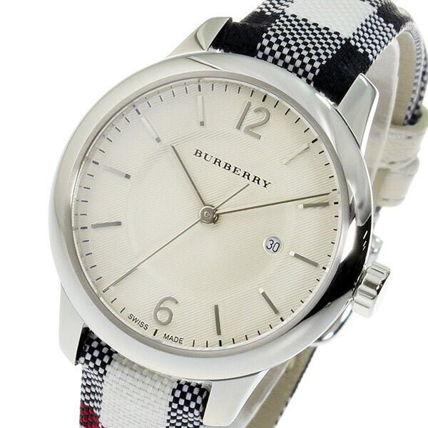 Shop Burberry Classic Stone Silver Dial Horseberry Black Leather Strap Watch for Women - BU10103 in USA