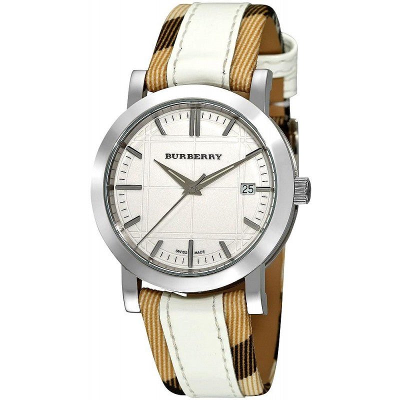 Burberry The City White Dial White Leather Strap Watch for Women - BU9015 Buy Now By Burberry