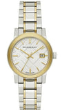 Burberry The City White Dial Two Tone Steel Strap Watch for Women - BU9115