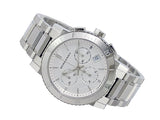 Shop Burberry City Chronograph White Dial Silver Steel Strap Watch For Women - BU9700 in USA