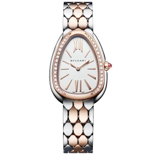 Bvlgari Serpenti Seduttori Diamonds Silver Dial Two Tone Steel Strap Watch for Women - SERPENTI103274