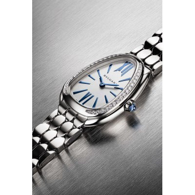 Bvlgari Serpenti Seduttori Diamonds White Gold Dial White Gold Steel Strap Watch for Women - SERPENTI103148