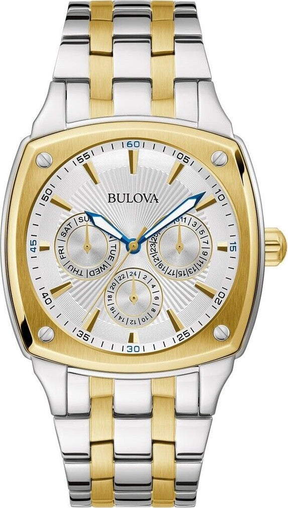 Shop Bulova Classic Multi Function Silver Dial Two Tone Steel Strap Watch for Men - 98C142 in USA