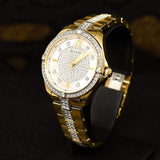 Bulova Crystal Collection Silver Crystal Dial Gold Steel Strap Watch for Women - 98L228 Buy Now By Bulova