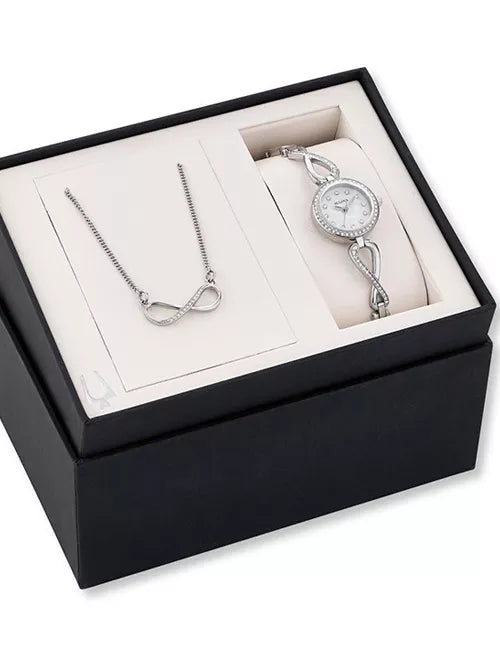 Bulova Crystals Quartz Mother of Pearl Dial Silver Steel Strap Watch for Women - 96X129 Buy Now By Bulova