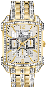 Bulova Crystal Chronograph White Dial Two Tone Steel Strap Watch for Men - 98C109 Buy Now By Bulova