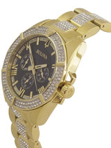 Shop Bulova Crystal Collection Blue Dial Gold Steel Strap Watch for Men - 98C128 in USA
