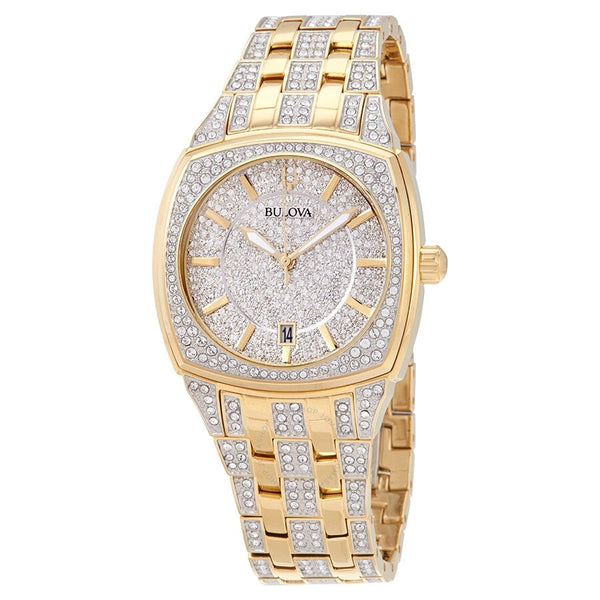 Shop Bulova Phantom Crystal Silver Dial Two Tone Steel Strap Watch for Men - 98B323 in USA