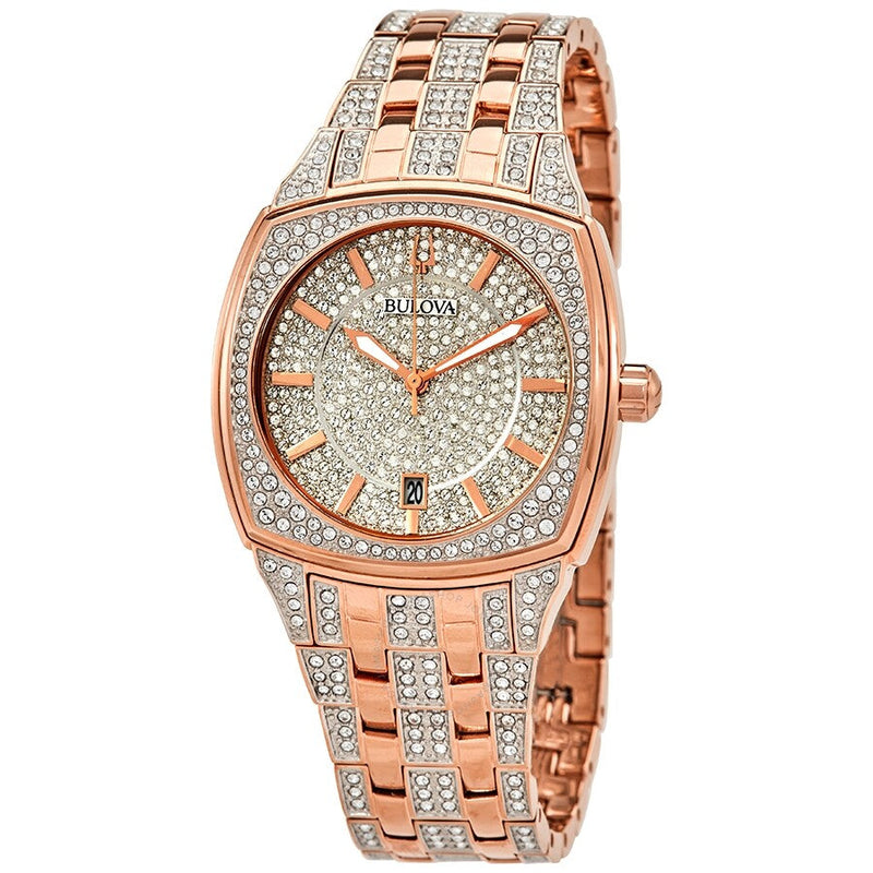 Bulova Phantom Crystal Silver Dial Two Tone Steel Strap Watch for Men - 98B324 Buy Now By Bulova