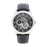 Shop Bulova BVA Classic Automatic Silver Dial Black Leather Strap Watch for Men - 96A135 in USA