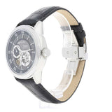 Shop Bulova BVA Classic Automatic Silver Dial Black Leather Strap Watch for Men - 96A135 in USA