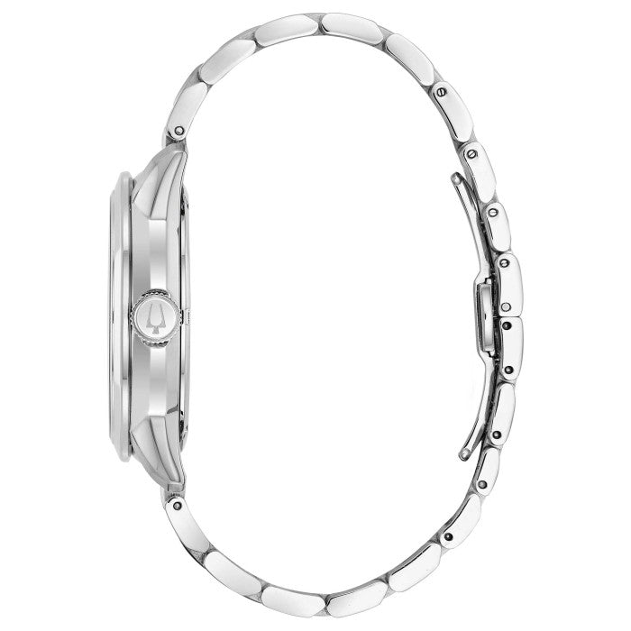 Bulova BVA Dual Aperture Black Dial Silver Steel Strap Watch for Men - 96A119