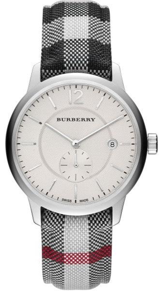 Shop Burberry The Classic Horseferry Silver Dial Black Leather Strap Watch for Men - BU10002 in USA