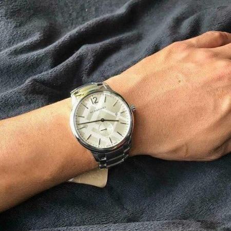 Shop Burberry The Classic Silver Dial Silver Steel Strap Watch for Men - BU10004 in USA