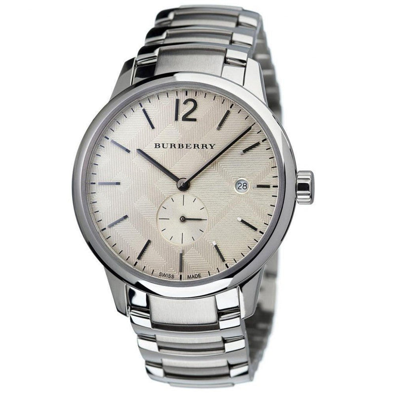 Shop Burberry The Classic Silver Dial Silver Steel Strap Watch for Men - BU10004 in USA
