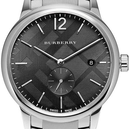 Shop Burberry The Classic Round Black Dial Silver Steel Strap Watch for Men - BU10005 in USA
