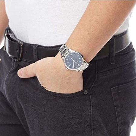 Shop Burberry The Classic Round Black Dial Silver Steel Strap Watch for Men - BU10005 in USA