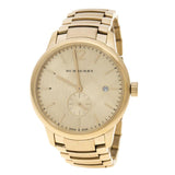 Shop Burberry The Classic Gold Dial Gold Steel Strap Watch for Men - BU10006 in USA