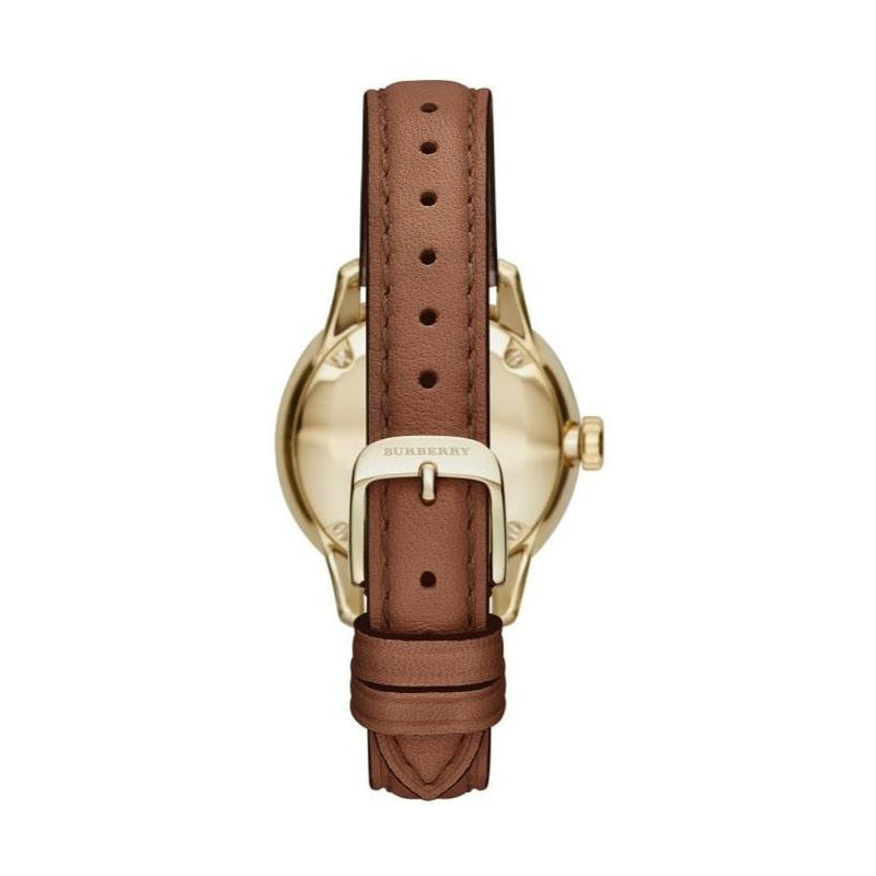 Shop Burberry The Classic Champagne Gold Dial Brown Leather Strap Watch for Women - BU10101 in USA