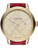 Burberry The Classic Gold Dial Red Leather Strap Watch for Women - BU10102