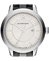 Shop Burberry Classic Stone Silver Dial Horseberry Black Leather Strap Watch for Women - BU10103 in USA