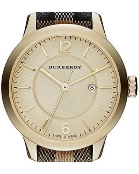 Shop Burberry Classic Champagne Gold Dial Horseferry Leather Strap Watch for Women - BU10104 in USA