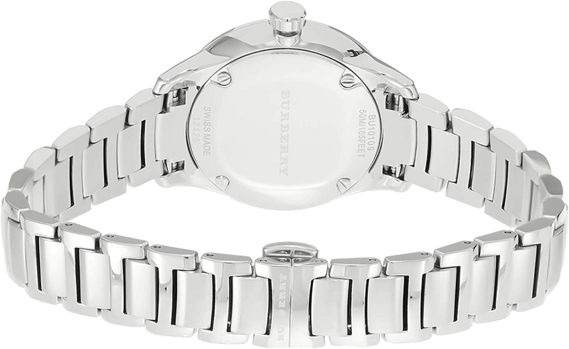 Shop Burberry The Classic Silver Dial Silver Steel Strap Watch for Women - BU10108 in USA