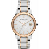 Burberry The City White Dial Two Tone Steel Strap Watch for Women - BU9006