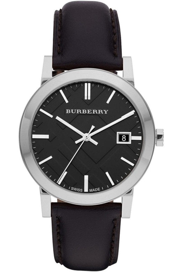 Burberry The City Black Dial Black Leather Strap Watch for Men - BU9009 Buy Now By Burberry