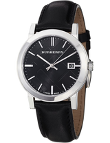 Burberry The City Black Dial Black Leather Strap Watch for Men - BU9009 Buy Now By Burberry