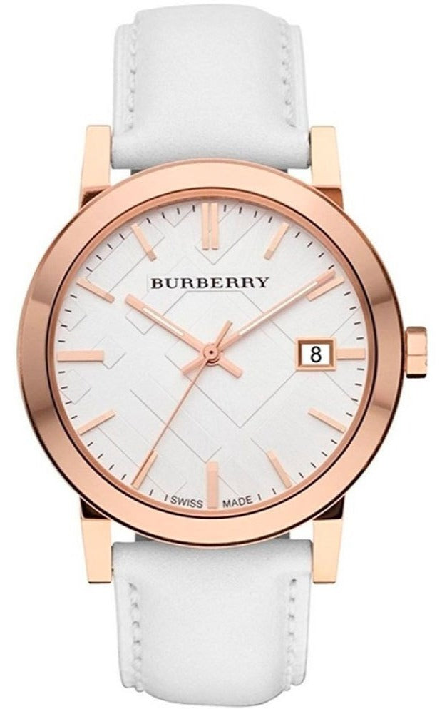 Burberry The City White Dial White Leather Strap Watch for Women - BU9012 Buy Now By Burberry