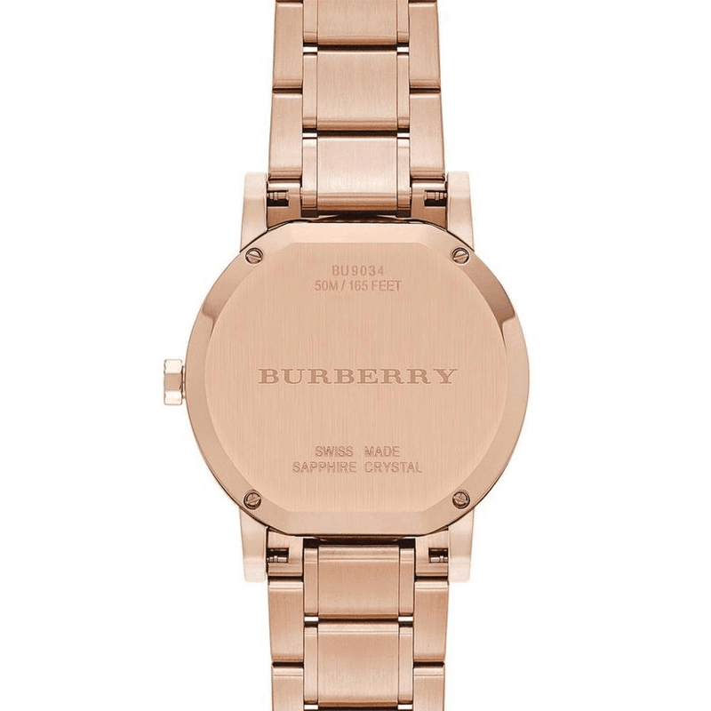 Burberry The City Rose Gold Dial Rose Gold Steel Strap Watch for Women - BU9034 Buy Now By Burberry