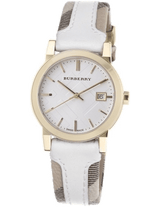 Burberry The City White Dial White Leather Strap Watch for Women - BU9015 Buy Now By Burberry