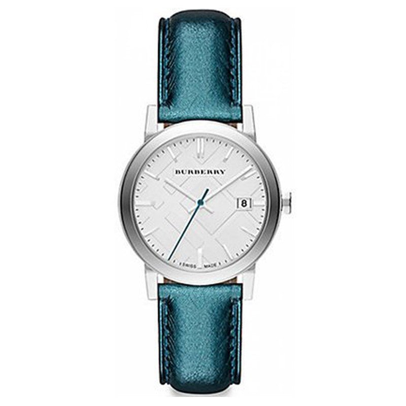 Burberry White Dial Turquoise Leather Strap Watch for Women - BU9120 Buy Now By Burberry