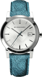 Burberry White Dial Turquoise Leather Strap Watch for Women - BU9120 Buy Now By Burberry