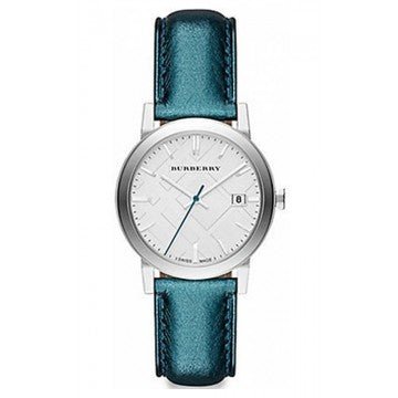 Burberry White Dial Turquoise Leather Strap Watch for Women - BU9120 Buy Now By Burberry