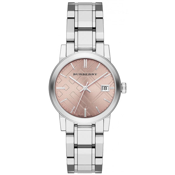 Burberry The City Pink Dial Silver Steel Strap Watch for Women - BU9124 Buy Now By Burberry