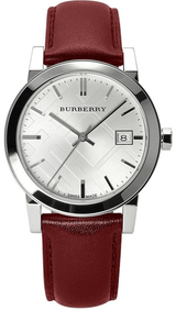 Burberry The City Silver Dial Red Leather Strap Watch for Women - BU9129 Buy Now By Burberry