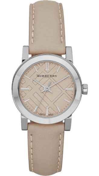 Shop Burberry The City Beige Dial Beige Leather Strap Watch for Women - BU9207 in USA