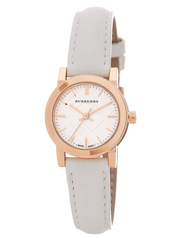 Shop Burberry The City White Dial White Leather Strap Watch for Women - BU9209 in USA