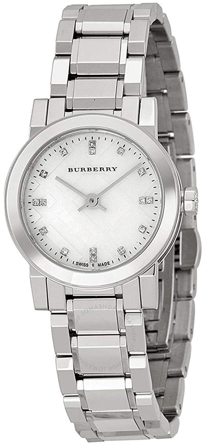 Burberry The City Diamonds Mother of Pearl Dial Silver Steel Strap Watch for Women - BU9224 Buy Now By Burberry