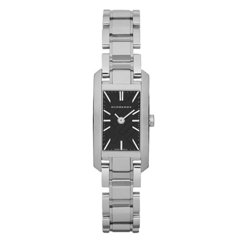 Shop Burberry Heritage Black Dial Silver Steel Strap Watch For Women - BU9601 in USA