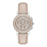 Shop Burberry The City Chronograph Rose Gold Dial Beige Leather Strap Watch For Women - BU9702 in USA