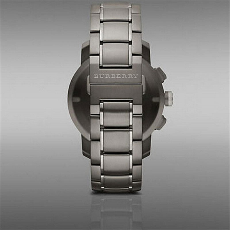 Shop Burberry Endurance Chronograph Quartz Black Dial Black Steel Strap Watch For Men - BU9801 in USA