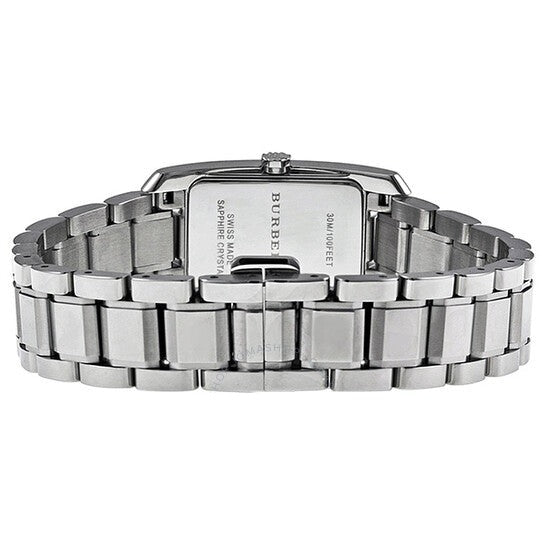 Shop Burberry Heritage Quartz White Dial Silver Steel Strap Watch For Women - BU9600 in USA