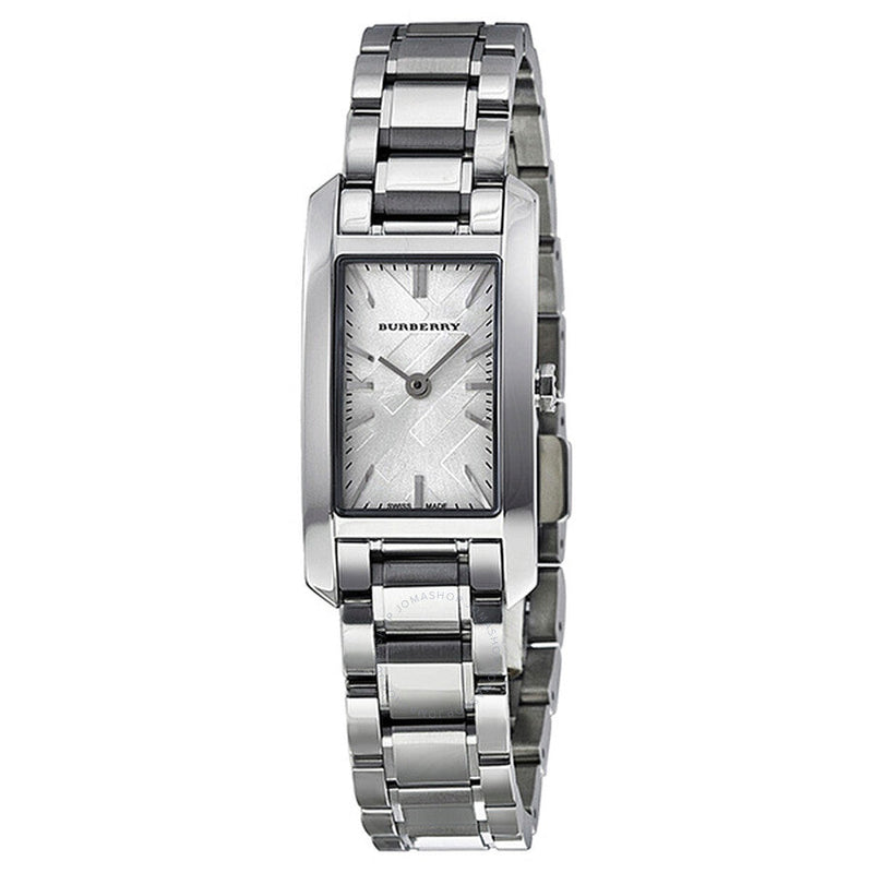 Shop Burberry Heritage Quartz White Dial Silver Steel Strap Watch For Women - BU9600 in USA