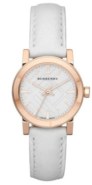 Shop Burberry The City White Dial White Leather Strap Watch for Women - BU9209 in USA