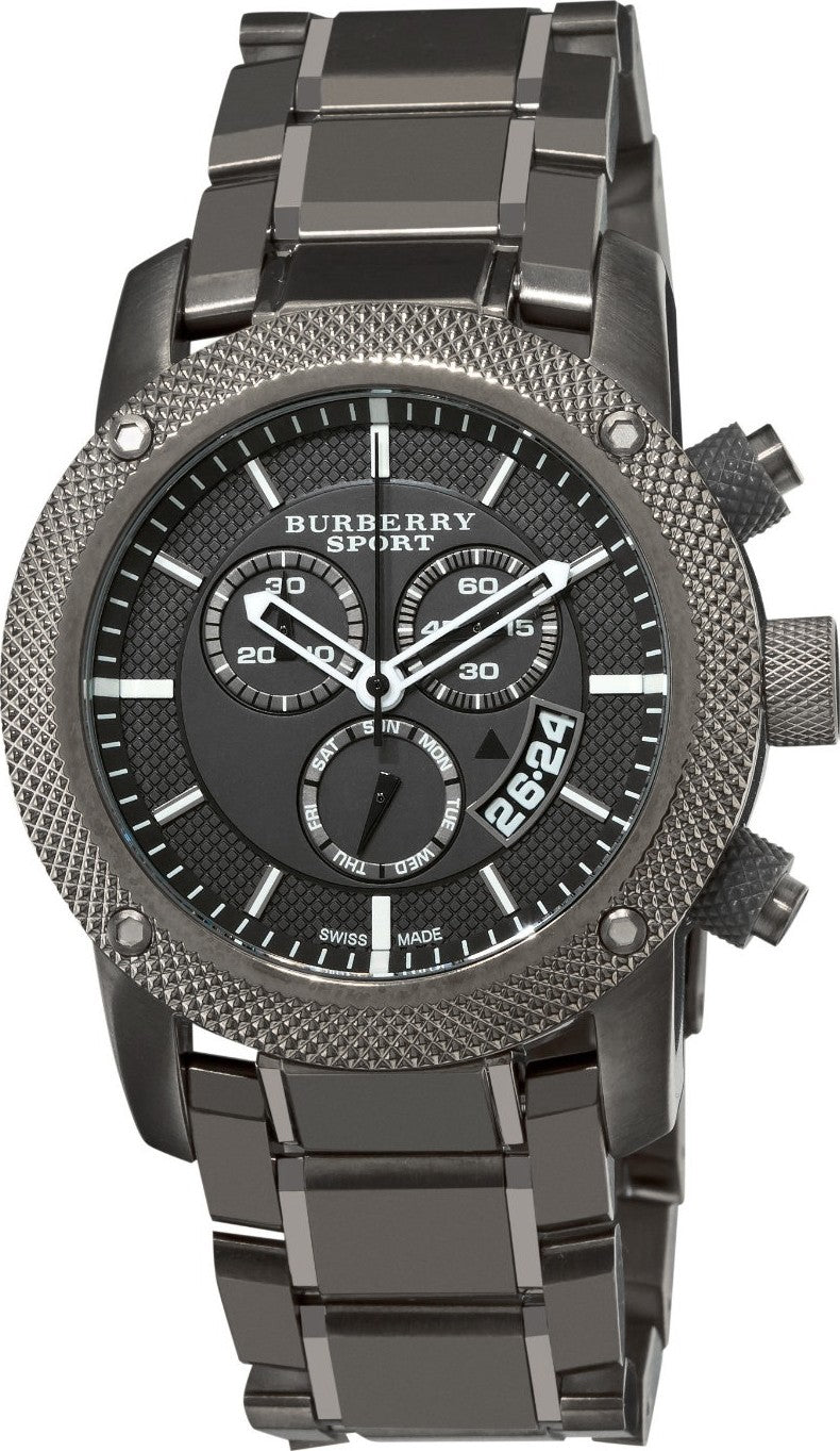 Shop Burberry Endurance Chronograph Quartz Black Dial Black Steel Strap Watch For Men - BU9801 in USA