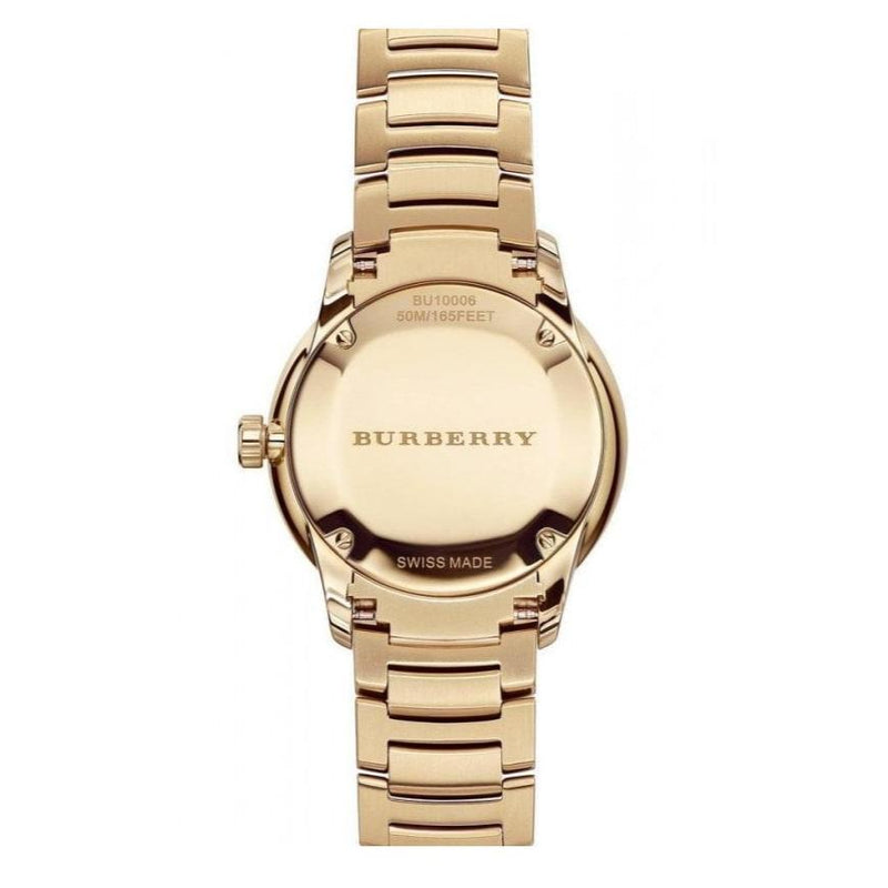 Shop Burberry The Classic Gold Dial Gold Steel Strap Watch for Men - BU10006 in USA